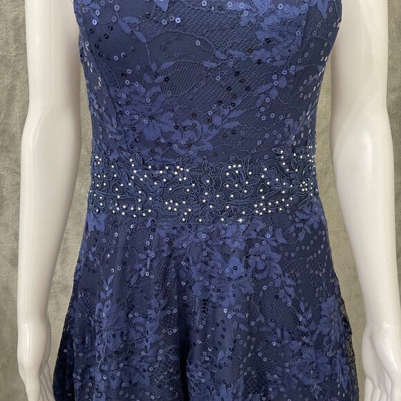 TLC Say Yes to the Prom Dress Princess Junior Size 11 lace & sequins full skirt - Picture 2 of 12